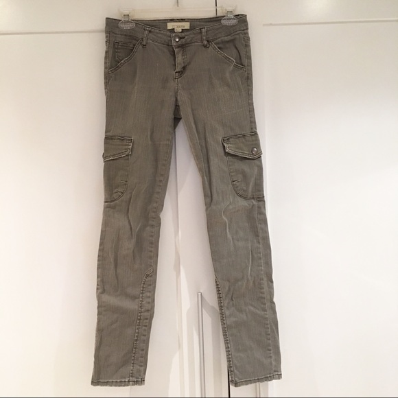 Forever 21 Denim - Olive green/gray skinny cargo jeans, 27